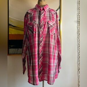 VTG Western Plaid Pearl Snap Shirt